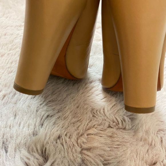 Zara Two Toned Capped Toe Chunky Heels Size 40 - Picture 8 of 11